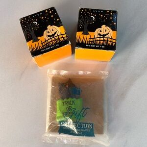 Vintage Halloween Avon soaps and black cat magnet
